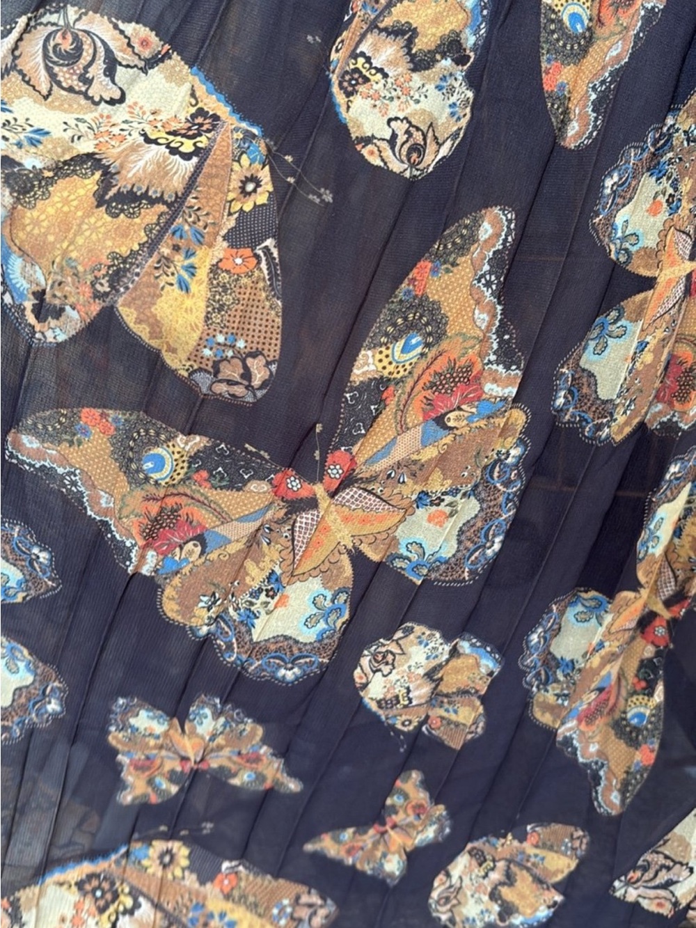 FARM Rio Butterfly Print Black Maxi Skirt 🦋 one of a kind! Unique Print!